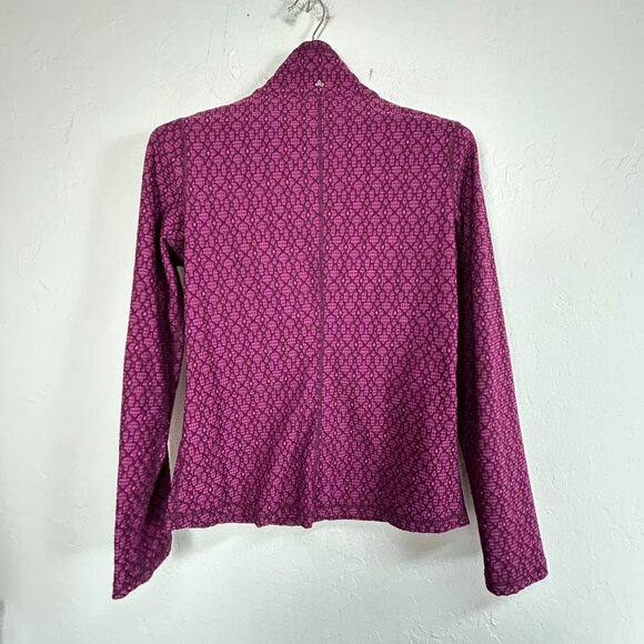 Prana Womens Full-Zip Jacket Pink Pattern Medium Lightweight Stretch Pockets - Picture 2 of 8